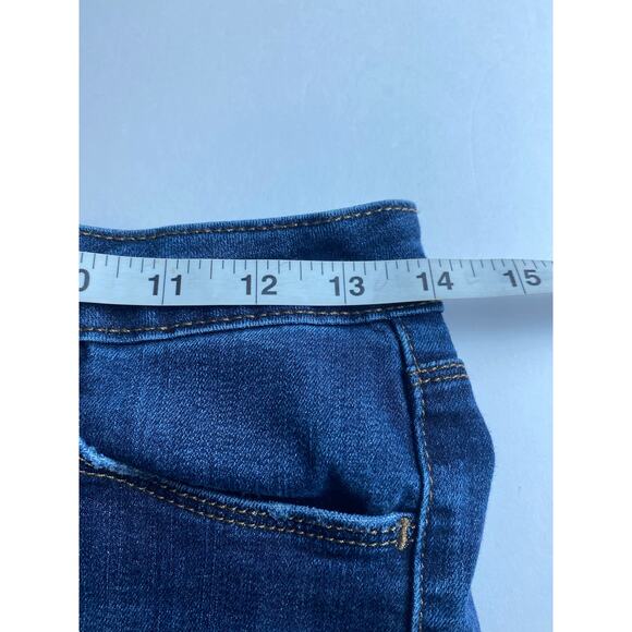 Just Black Women’s Dark Wash Tapered Leg Raw Hem Jeans Size 27 - Picture 5 of 8